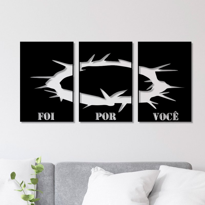 ps decor coroa de espinhos foi por voce preto